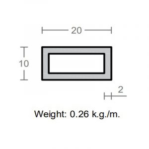 پروفیل قوطی آلومینیوم 2×10×20