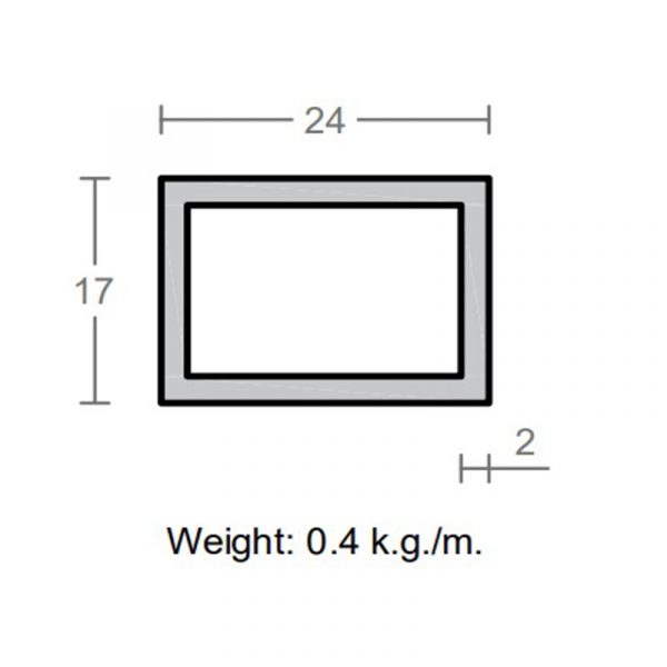 پروفیل قوطی آلومینیوم 2×17×24