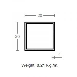 پروفیل قوطی آلومینیوم 1×20×20