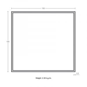پروفیل قوطی آلومینیوم 2.2×100×100