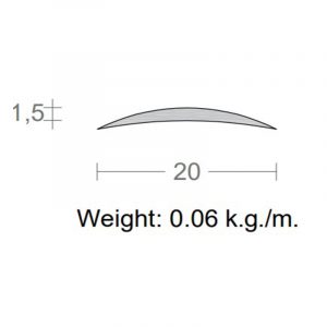 پروفیل گرده ماهی آلومینیوم 1.5×20