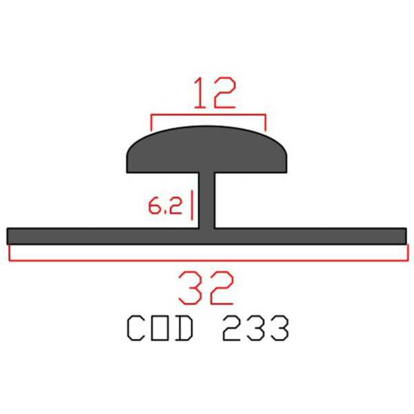 پروفیل اچ آلومینیوم 12×6.2×32