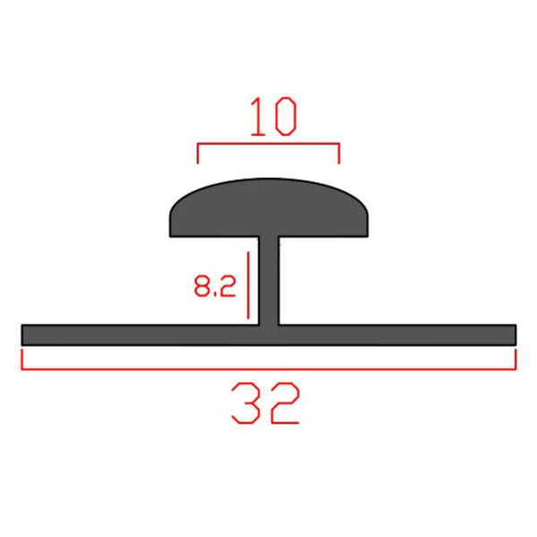 پروفیل اچ آلومینیوم 10×8.2×32