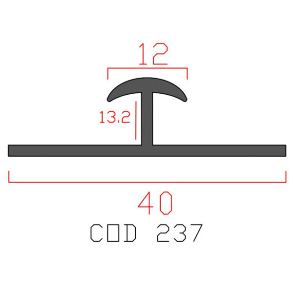 پروفیل اچ آلومینیوم 12×13.2×40