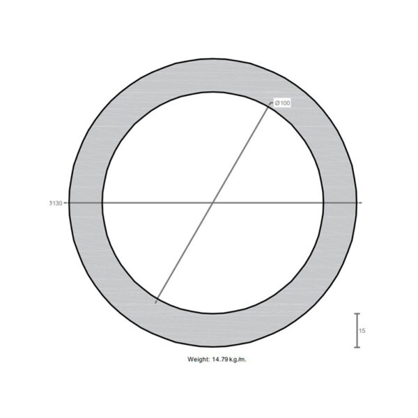 لوله به قطر خارجی 130mm و ضخامت 15mm