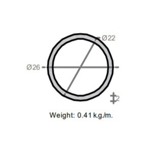 لوله به قطر خارجی 26mm و ضخامت 2mm