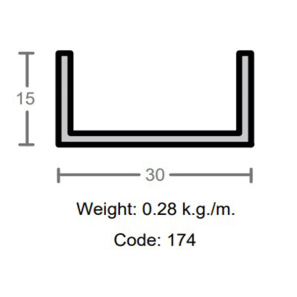 ناودانی آلومینیوم 15×30 b