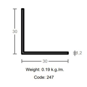 پروفیل نبشی آلومینیوم 1.2×30×30