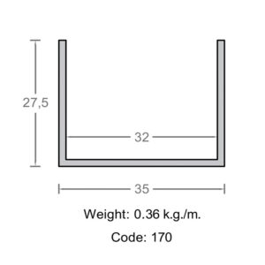 ناودانی آلومینیوم 27.5×35