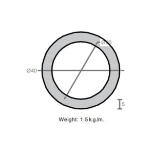 لوله به قطر خارجی 40mm و ضخامت 5mm