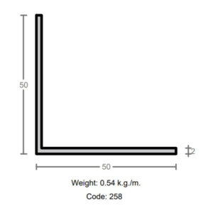 پروفیل نبشی آلومینیوم 2×50×50