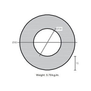 لوله به قطر خارجی 60mm و ضخامت 15mm