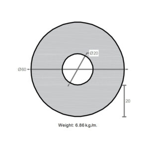 لوله به قطر خارجی 60mm و ضخامت 20mm