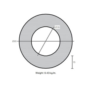 لوله به قطر خارجی 65mm و ضخامت 15mm