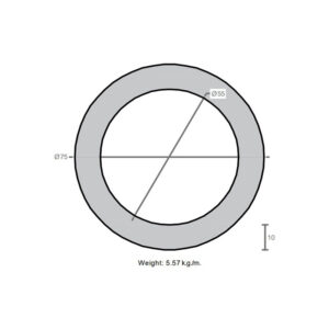 لوله به قطر خارجی 75mm و ضخامت 10mm