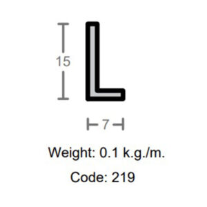 پروفیل نبشی آلومینیوم 15×7