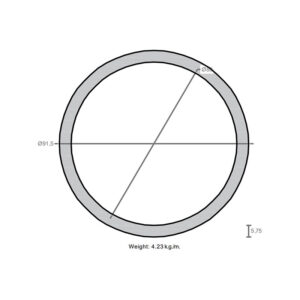 لوله به قطر خارجی 91.5mm و ضخامت 5.75mm