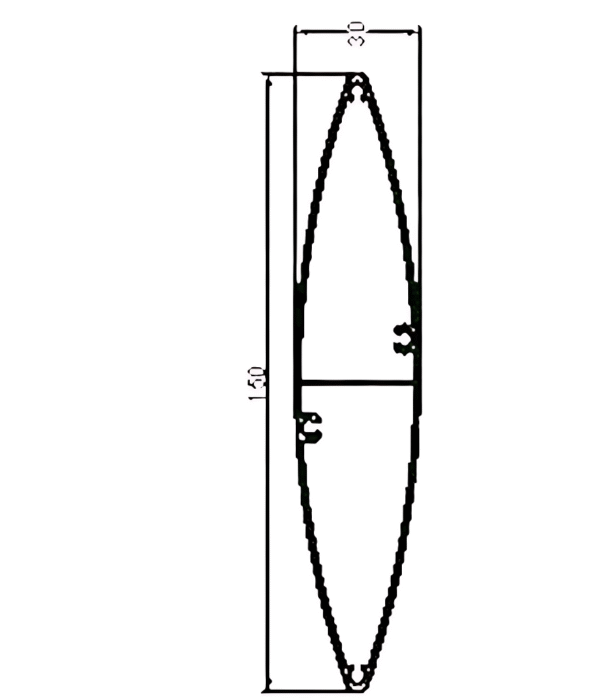 پروفیل لوور آلومینیومی دوکی 15x30 سانتی‌،