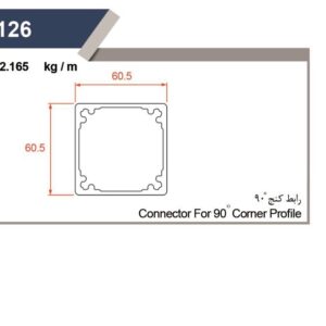 خرید پروفیل آلومینیومی کرتین وال رابط نود درجه